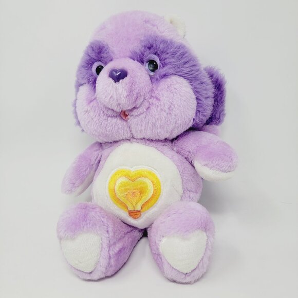 Vintage 80's Care Bear Cousin Bright Heart Raccoon Plush Toy 13" - Picture 1 of 6